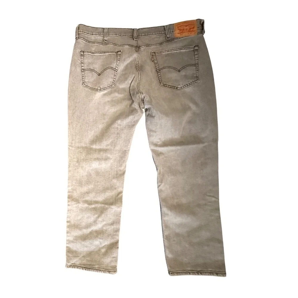 Levi's 514 Straight Fit Jeans Mens 40x30 Grey Red Tab Stretch Denim